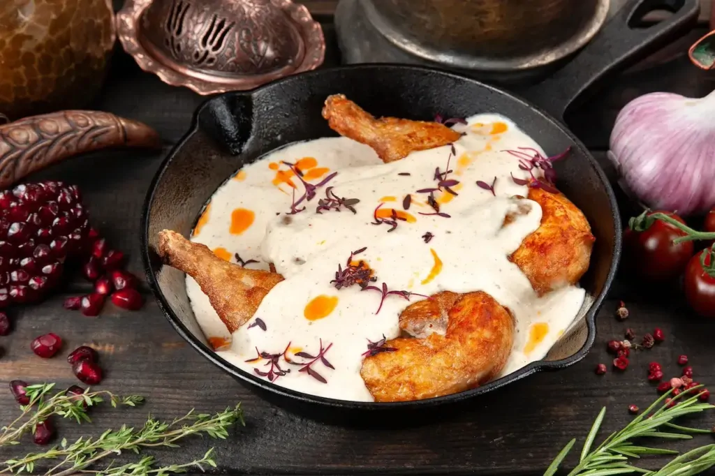Шкмерули — курица в молочно-чесночном соусе