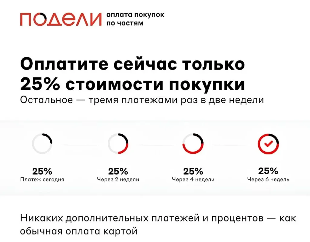 ПОДЕЛИ - оплата покупок по частям